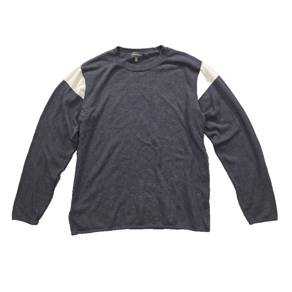 Club Monaco crew Sweater Women's M black Y2K White Cotton Pullover A008598